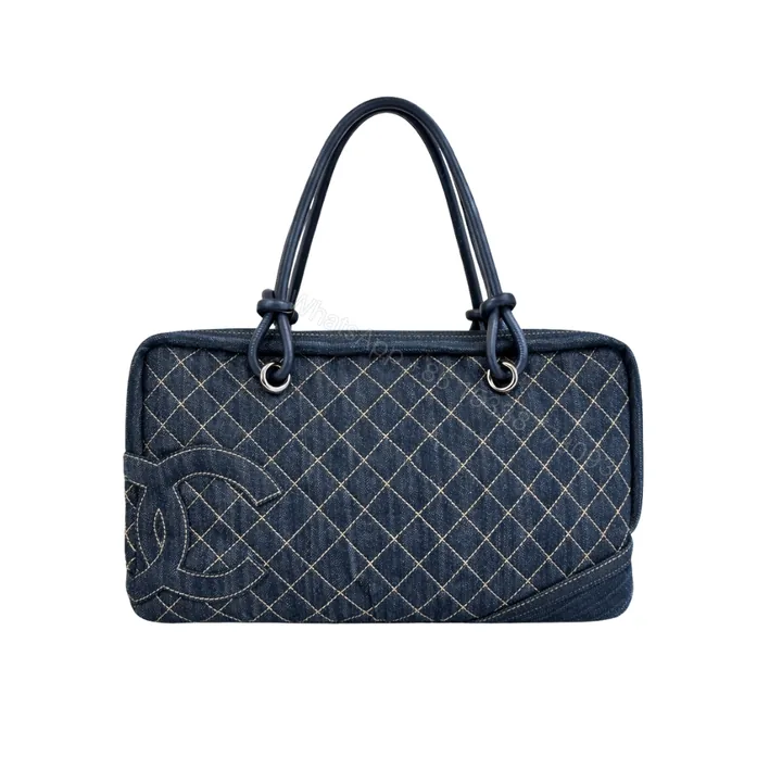 View 1 of Chanel Denim Duffle Bag Blue Denim 40Cm