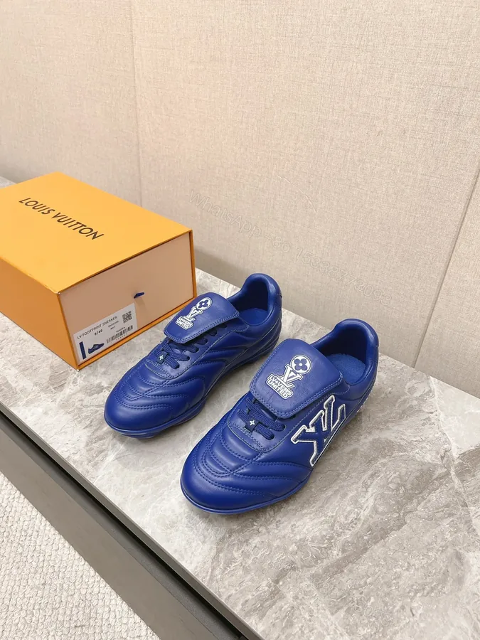 View 1 of LV Women Blue Leather Sneakers