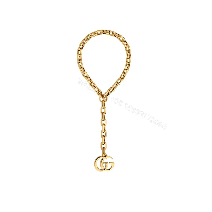 View 1 of Gucci GG Marmont Pendant Chain Necklace Gold ‎63865 I8157 8027