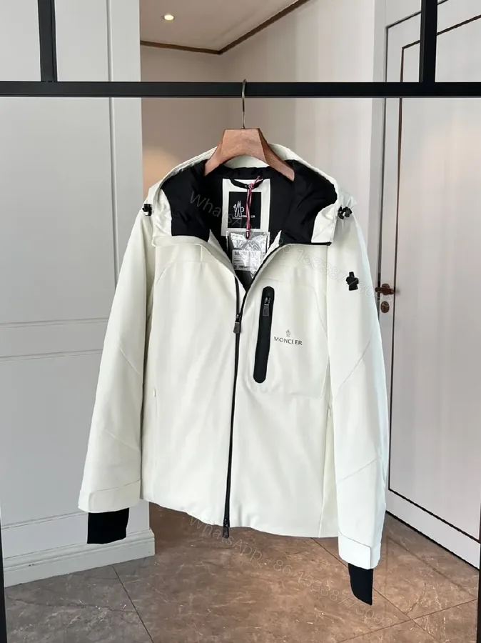 View 1 of Minimalist Shell Jacket: Water-Repellent, Two-Tone Detail, All-Season