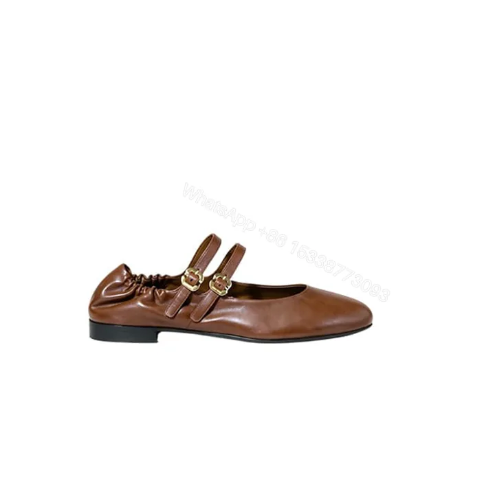 View 1 of MIUMIU Ruched Nappa Leather Ballet Flats 181975
