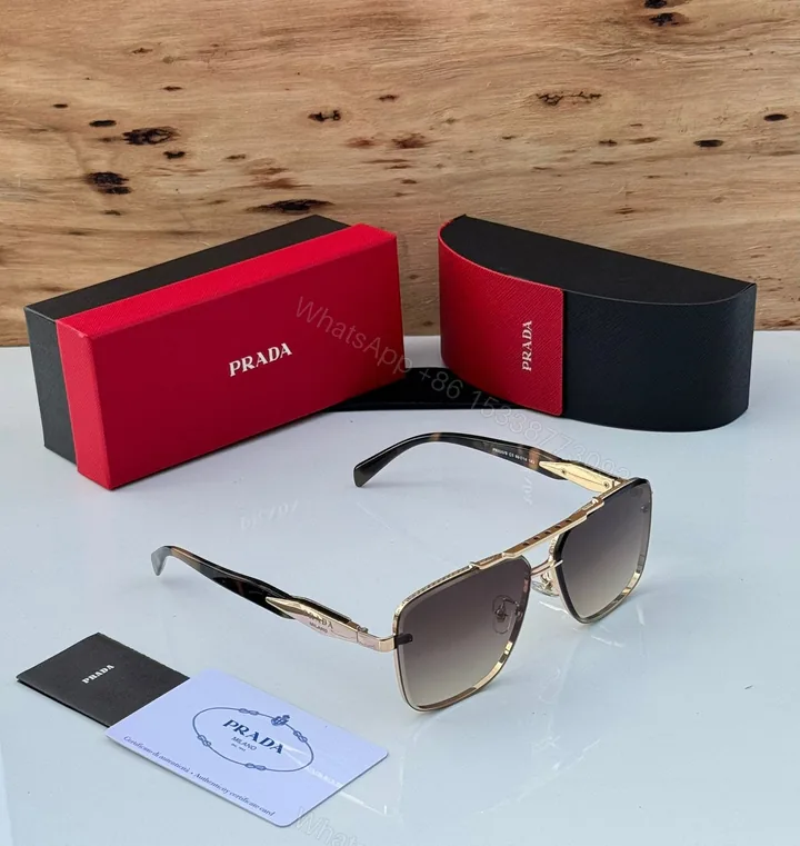 View 1 of Prada Square Aviator Black-Gold Gradient Unisex