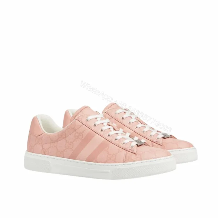 View 1 of Gucci Ace Sneaker With Web Pink 812026 FAD2A 8741