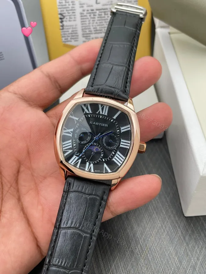 View 1 of FIRST COPY Cartier Lethar belt watch for men