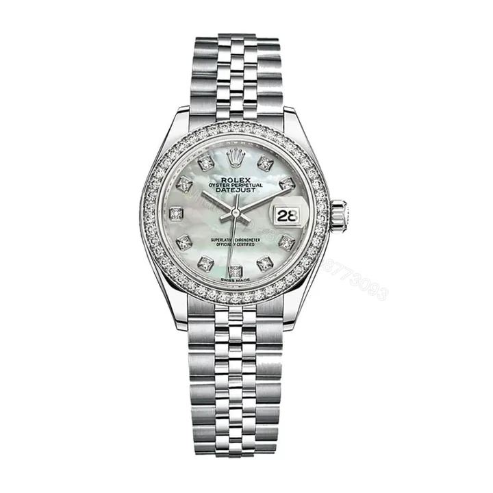 View 1 of Replica Rolex Datejust 279384RBR White Gold Mother Pearl Dial Jubilee