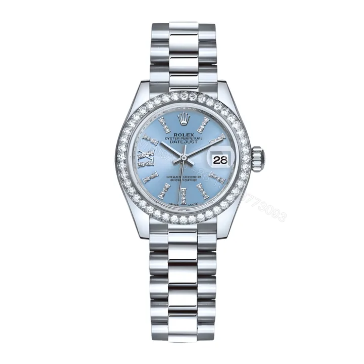 View 1 of Rolex Lady Datejust 28 Ice Blue Dial Platinum Diamond 28Mm 279136Iblsrdp