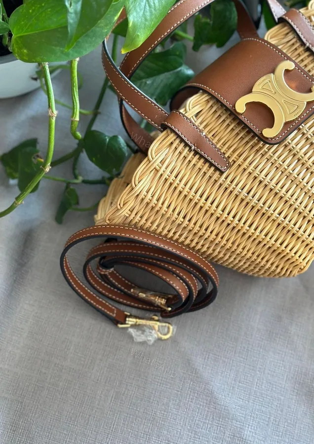 View 1 of FIRST COPY Celine Teen Couffin Natural Calfskin jute quality bag