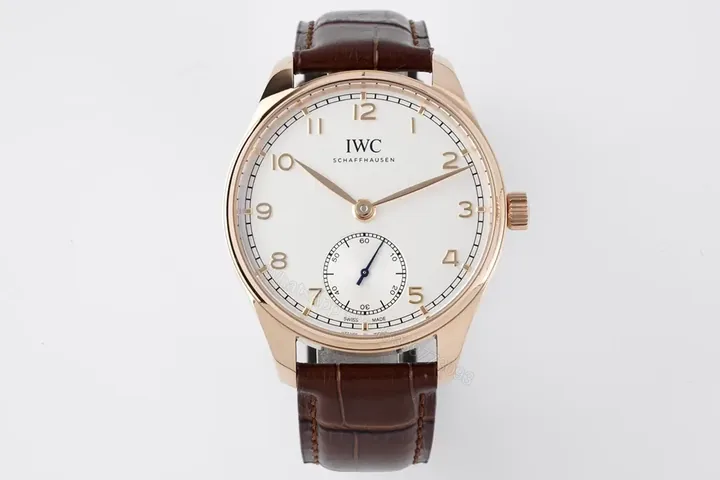 View 1 of IWC Portugal 40MM Watch White Dial Rose Gold Leather Strap Ultimate IW500118