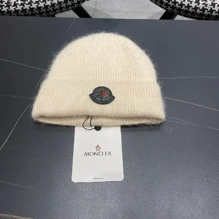View 1 of Cream Knit Beanie Mid-Citified Emblem Cozy Luxury Beanie