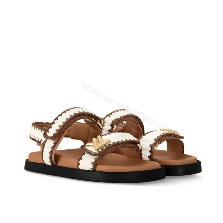 View 1 of Louis Vuitton LV Sunset Flat Comfort Sandals Cognac 1ACZJY