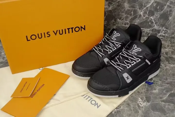 View 1 of Black Leather Modern Runner + Ultra Comfort Sneakers