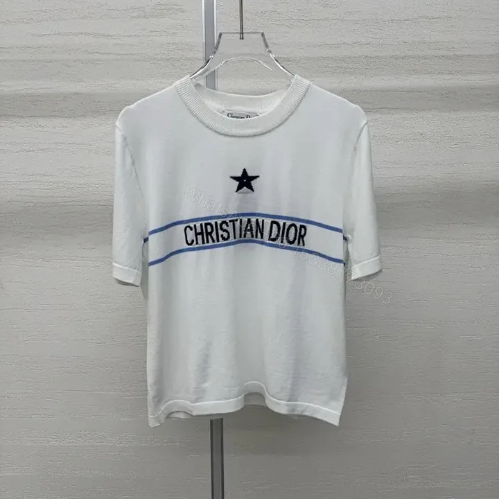 View 1 of White Cropped Crewneck Tee with Dior Graphic, Modern Luxe Comfort