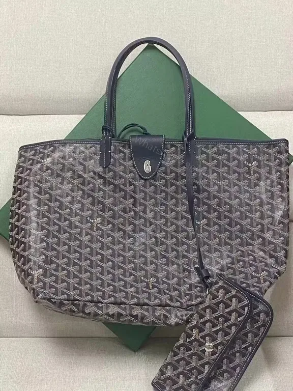 View 1 of Lux Goyard-Style Tote: Subtle Pattern, All-Day Utility
