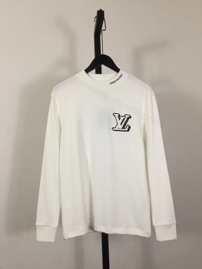 View 1 of Monochrome Cotton Crewneck Sweatshirt with Subtle Crest