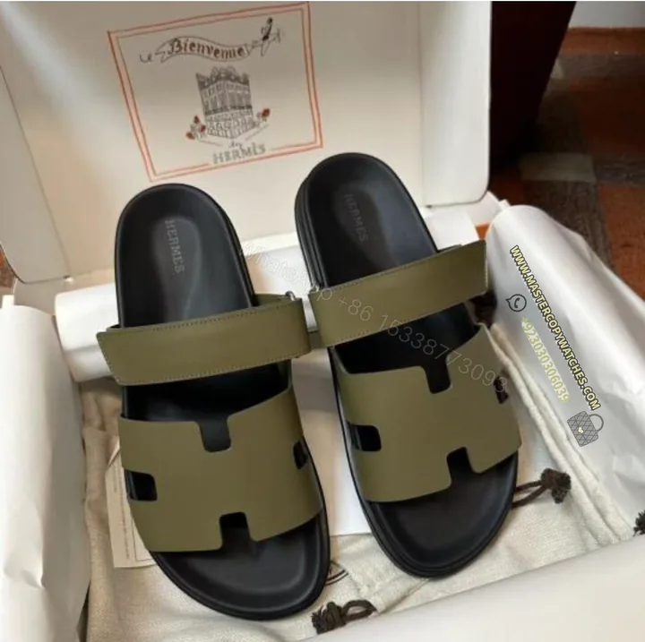 View 1 of Hermes Chypre Sandals Vert Foret