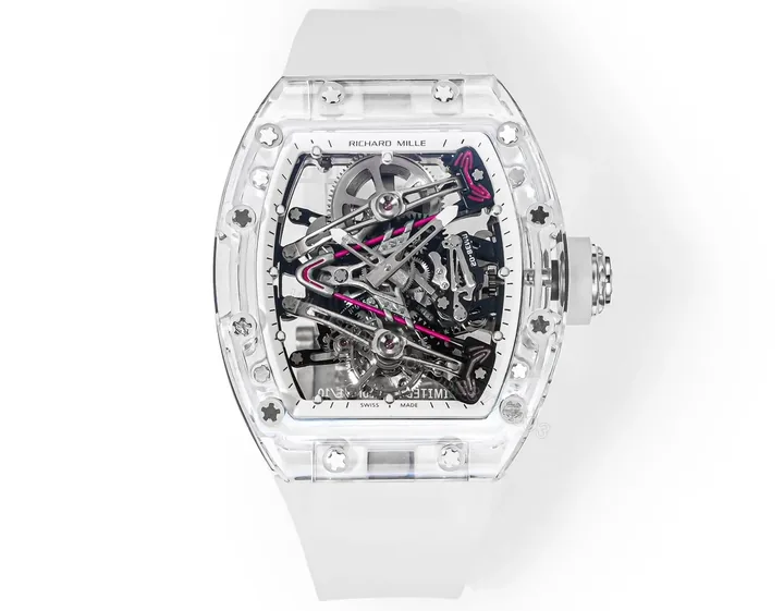 View 1 of Richard Mille RM38-02 Crystal Pink Skeleton Tourbillon Watch RM38-CR-PK-001