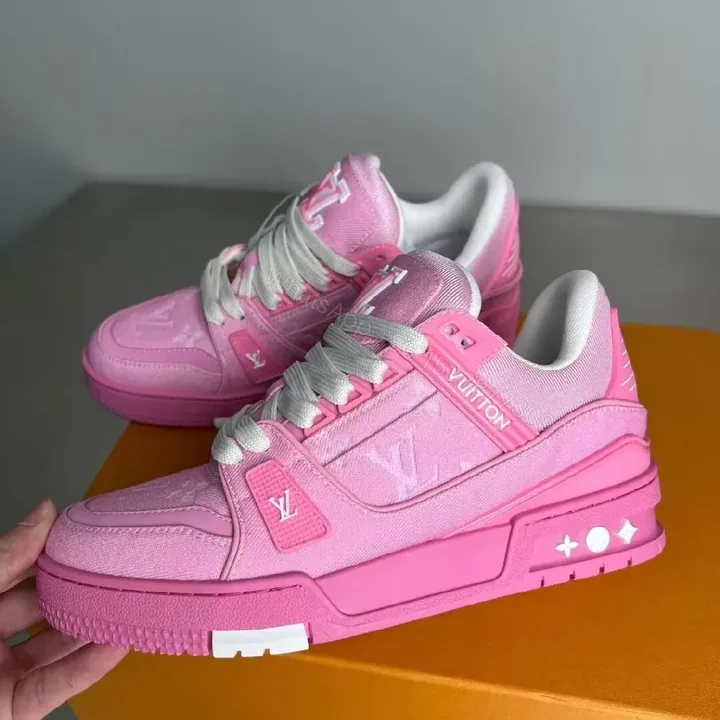 View 1 of Vivid Pink Textured Trainer: Luxury All-Day Comfort