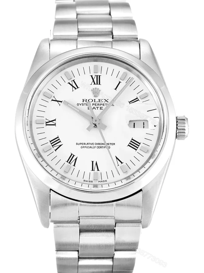 View 1 of Replica Rolex Oyster Perpetual Date White Dial 15000 34 mm