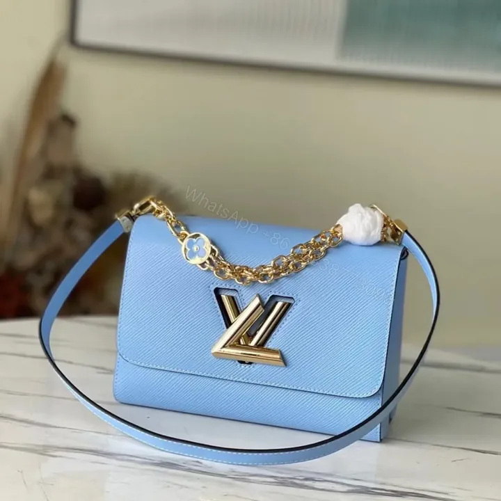 View 1 of Louis Vuitton LV Twist Like Auth Woman’s Blue Handbags 24cm