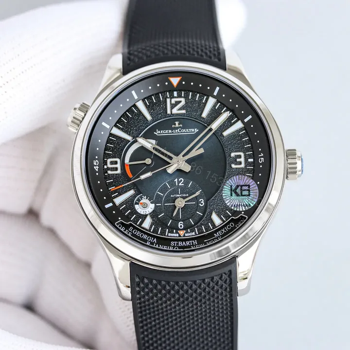 View 1 of Jaeger LeCoultre Black World Time Watch Rubber Strap Ultimate 42MM JLC-WT-BLK-RUB42