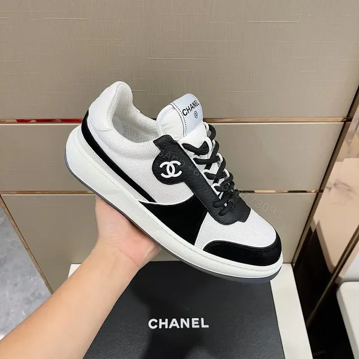 View 1 of Chanel-Inspired Black & White Luxury High-Tops: All-Day Comfort