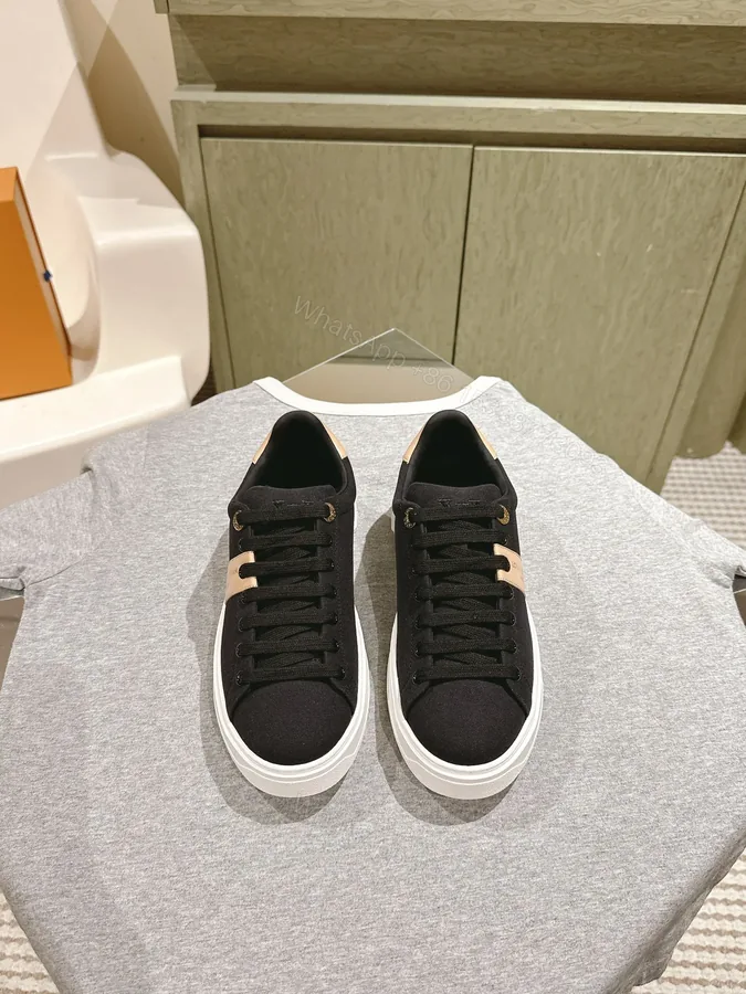 View 1 of LV Women Black Canvas Sneakers