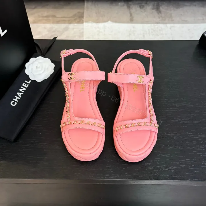 View 1 of Pretty in Pink Sandals: Leather, Gold-Hardware Chic Flats