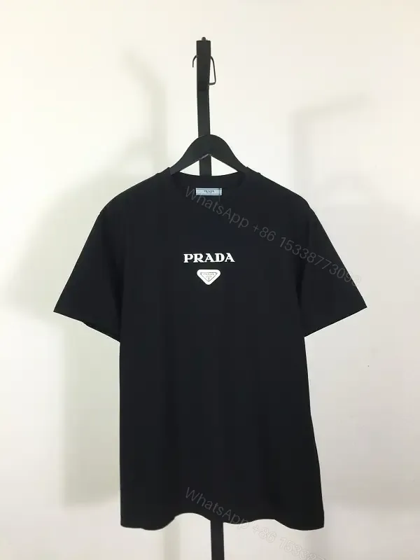 View 1 of Minimalist Black Logo Tee: Premium Cotton Blend, Relaxed Fit