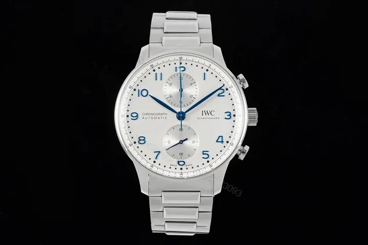 View 1 of IWC Portugieser Chronograph Stainless Steel / Silver – Blue / Bracelet IW3716-17
