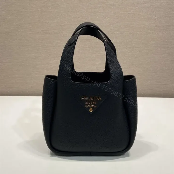 View 1 of 高仿Prada*Tote系列1BA349徽標手提包金扣黑色Mini免檢版