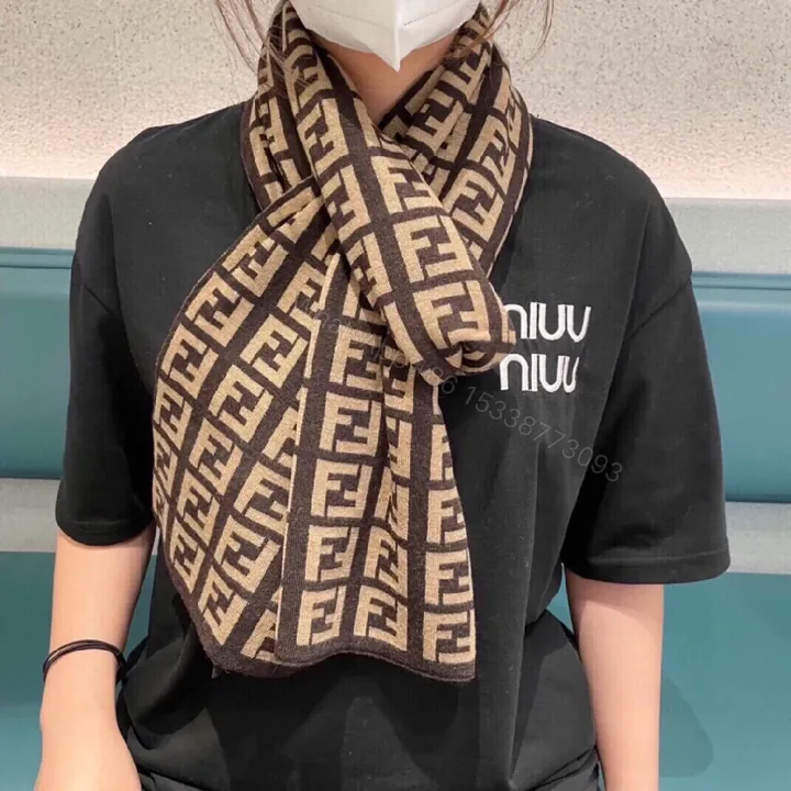 View 1 of Bold Fleece Knit Scarves: Luxe Camel-Espresso Wrap