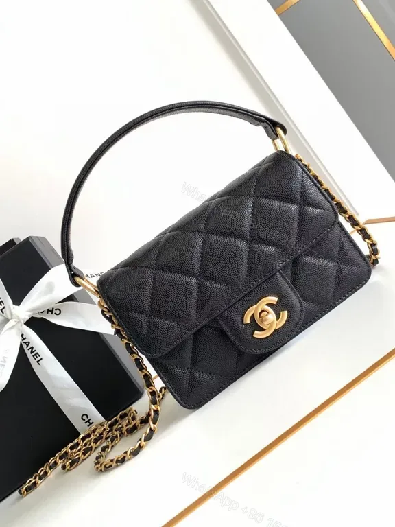 View 1 of Chic Quilted Leather Crossbody with Gold Hardware Flair