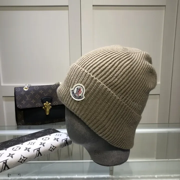 View 1 of Beige Moncler Knit Beanie: Subtle Warmth, Refined Silhouette