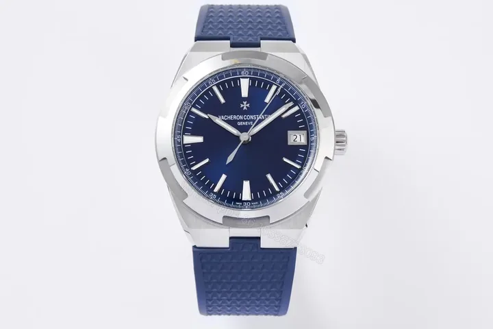 View 1 of 8F Factory Vacheron Constantin Overseas 4500V Series – Blue Dial Stainless Steel Watch with Blue Rubber Strap, 41mm