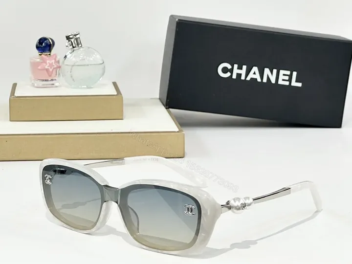 View 1 of Oversized White Frame Sunglasses with Gradient Lenses, Luxe, UV400 Protection