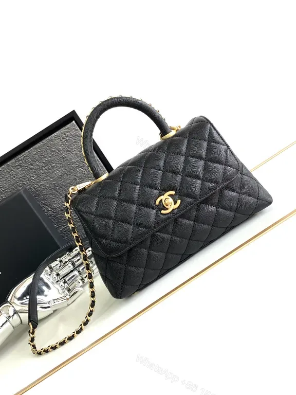 View 1 of Quilted Black Flap Bag + Gold Hardware - Everyday Luxe Bag
