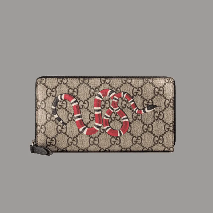 View 1 of GUCCI WALLET KINGSNAKE PRINT GG SUPREME ZIP GC2