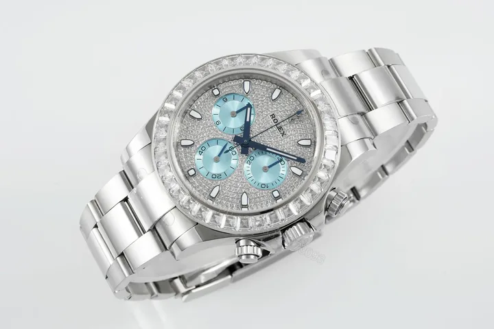 View 1 of Rolex Daytona Ice Blue Diamond Watch Oyster Bracelet Ultimate 40MM RLX-DAY-40-ICE-DIA-OYS