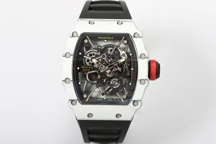 View 1 of Richard Mille RM35-01 NTPT Carbon Fiber RMUL3 White Gemstone Skeleton Watch RM35-01-CF-RMUL3-WG