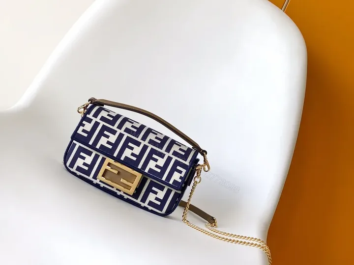 View 1 of Navy Monogram Crossbody: Luxe Navy-Cream, Gold Hardware, Compact Chic
