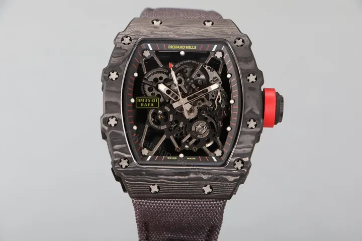 View 1 of Richard Mille RM35-01 NTPT Carbon Fiber RMUL3 Integrated White Gemstone Watch RM35-01-NTPT-R3WG
