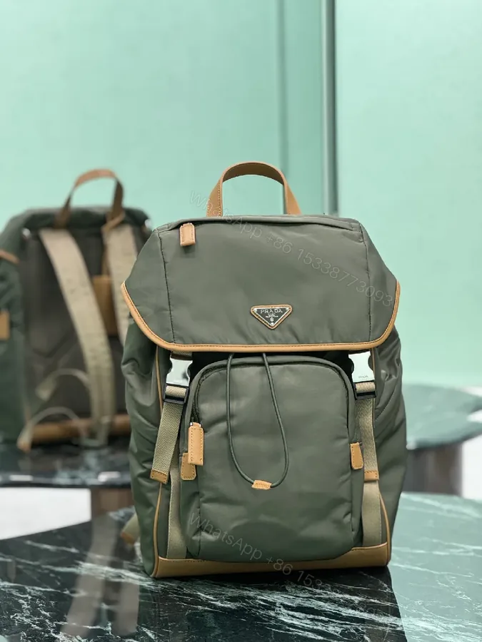 View 1 of All-Season Luxe Utility Backpack: Sleek, Durable Leather-Trim Nylon