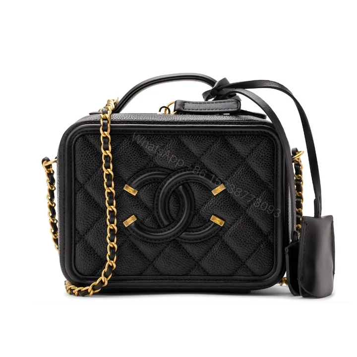 View 1 of Chanel CC Filigree Medium Vanity Case Black 21Cm