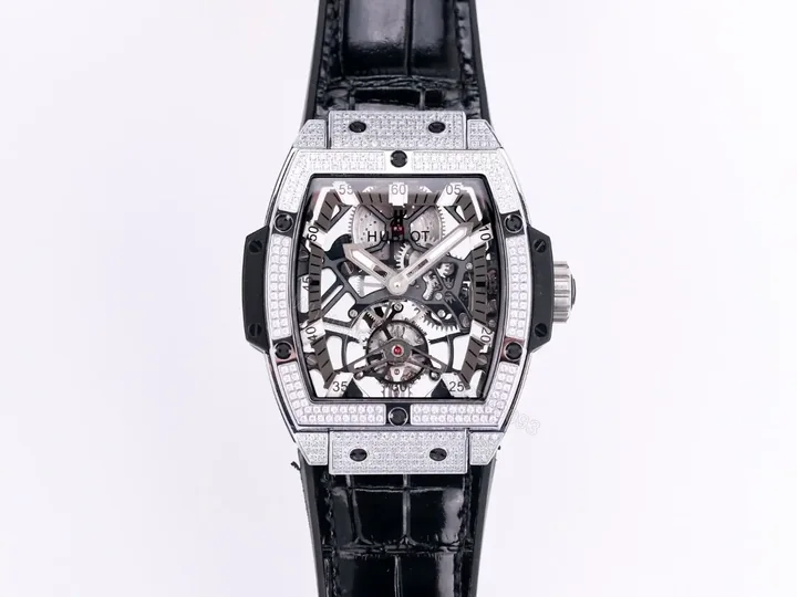 View 1 of Hublot Masterpiece Series 906 Tourbillon Watch Custom HUB 9006 Manual Wind Movement 18K Rose Gold/Platinum Plated Stainless Steel Case