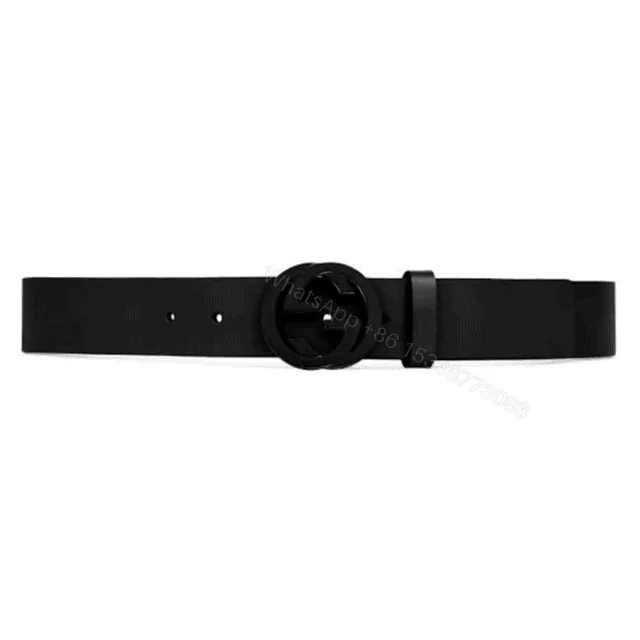 View 1 of GUCCI LEATHER BELT WITH INTERLOCKING G BUCKLE – B31