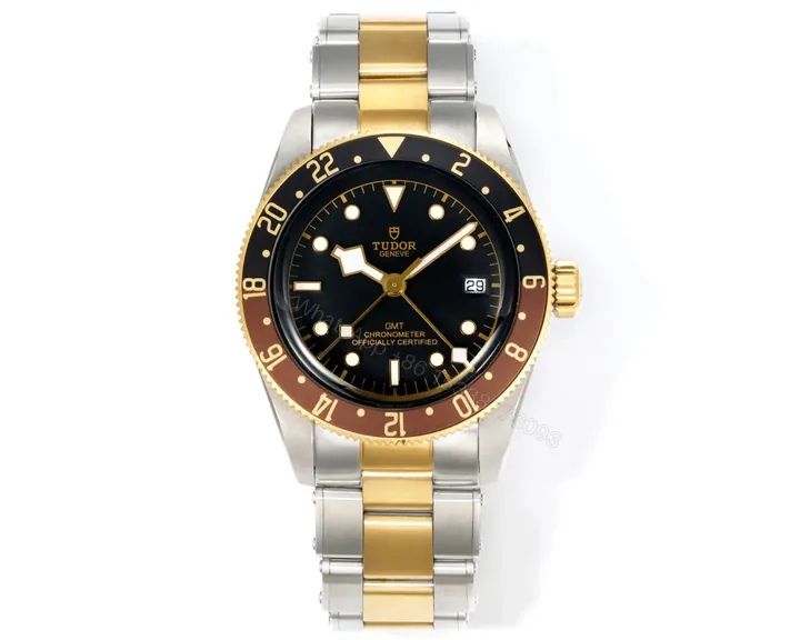 View 1 of Tudor GMT Watch Black Bay Two Tone Gold Steel Bracelet Premium 41MM TUD-GMT-BB-BLK-TT-GST-41