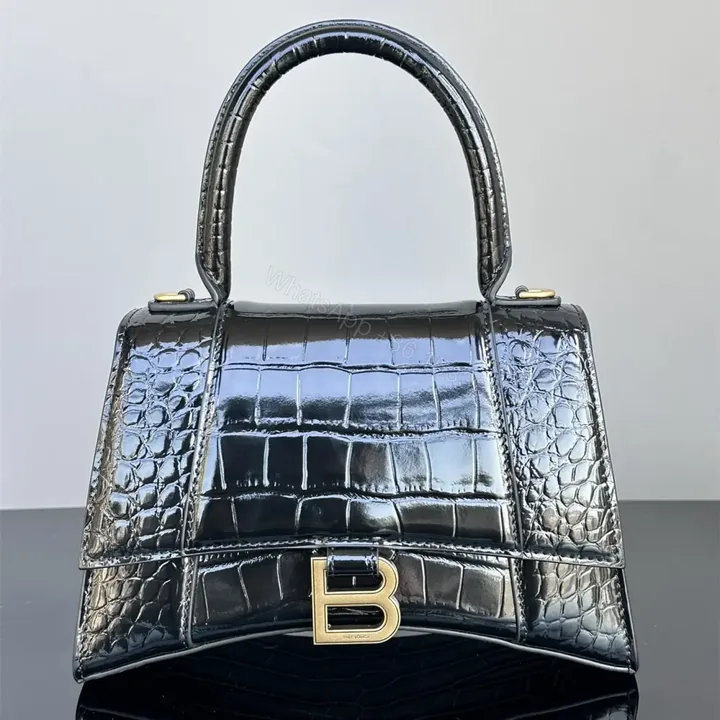 View 1 of 高仿BalenciagaHourglass系列鱷魚皮沙漏包S