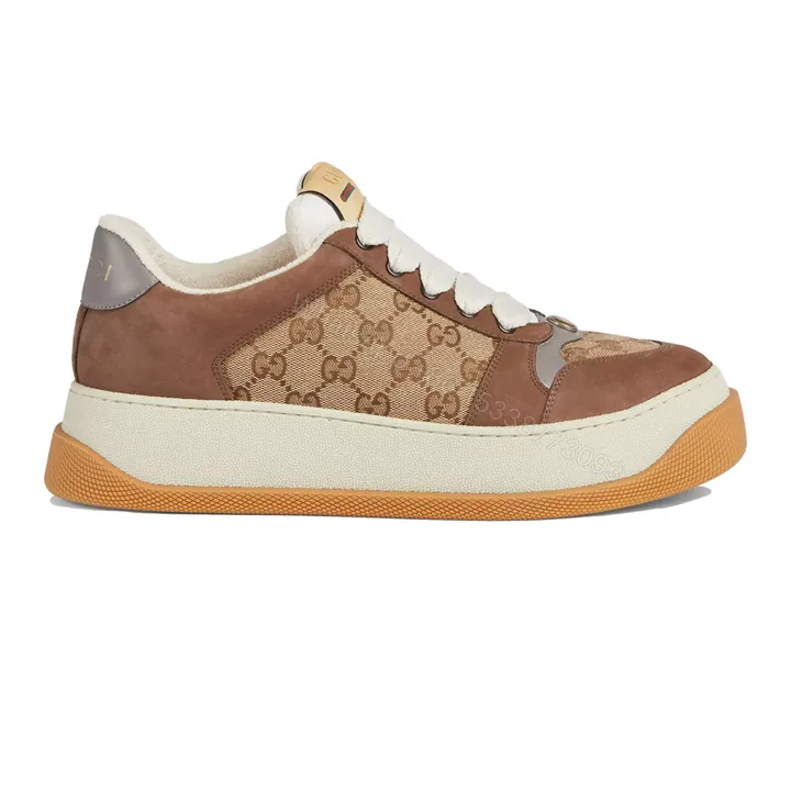 View 1 of GUCCI SCREENER GG SNEAKERS BEIGE AND EBONY ORIGINAL GG CANVAS – GC172