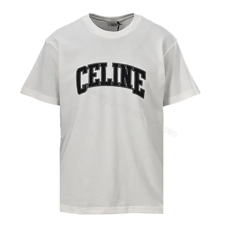 View 1 of Minimalist White Cotton Tee — Bold Celine Graphic, Premium-essence