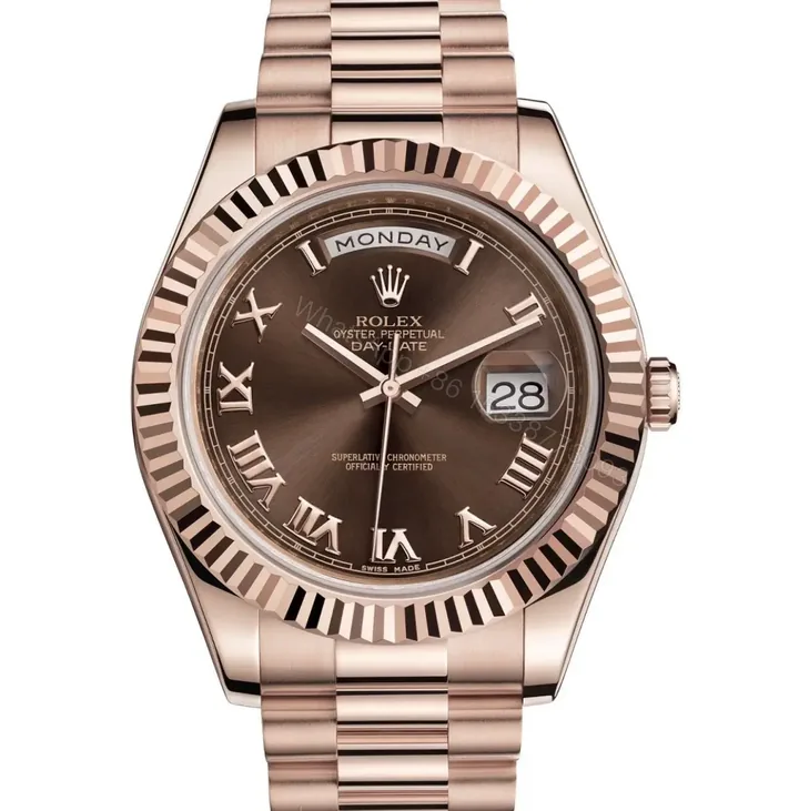 View 1 of Replica Rolex Day-Date 40 Everose gold Chocolate Dial Watch m228235-0002